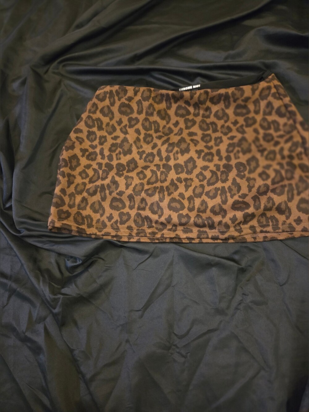 Leopard Print Mini Skirt - Brown